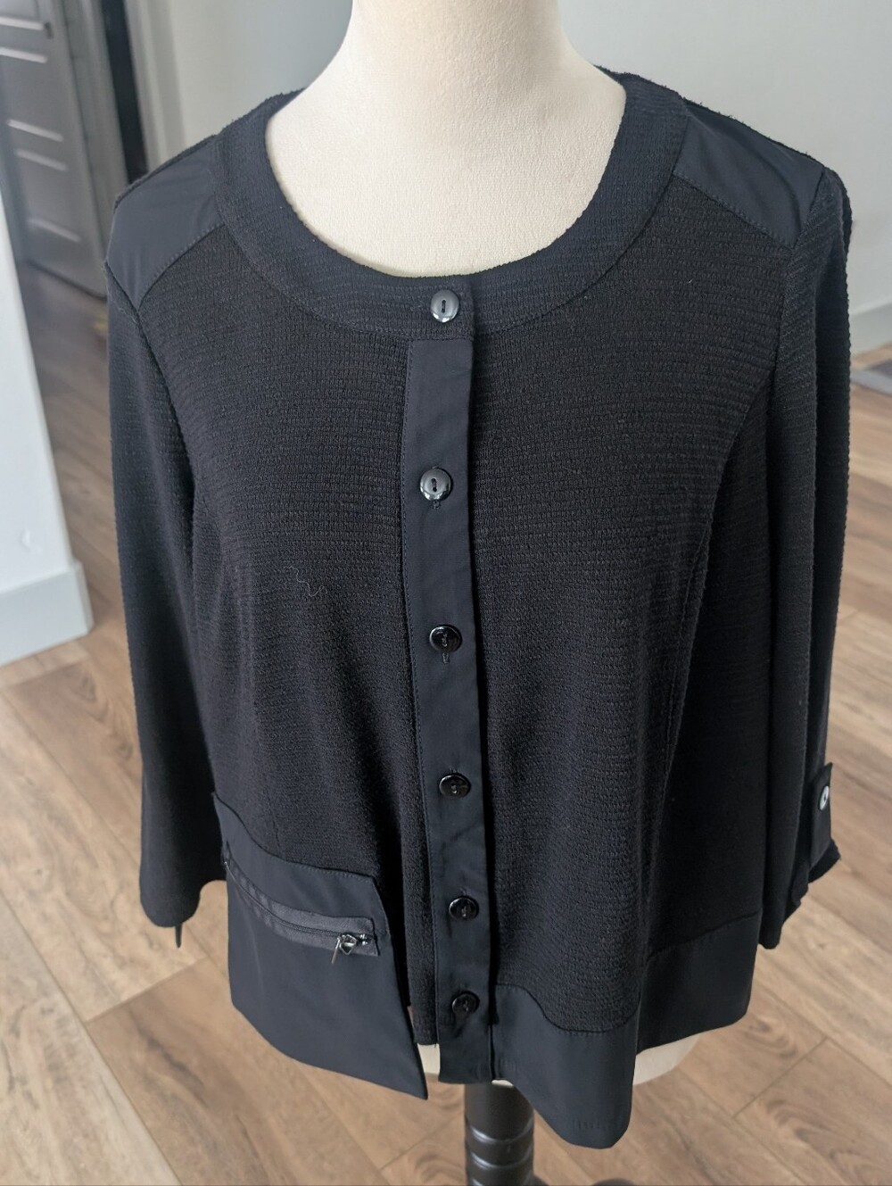 Picadilly Fashion Black Button-Front Women's Cardigan